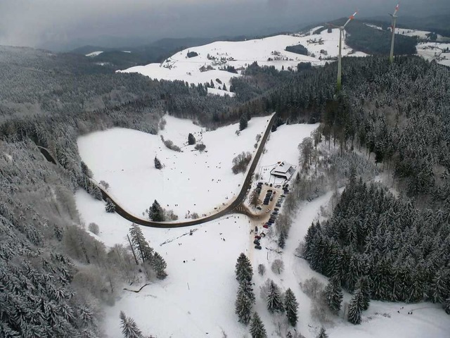 Die Holzschlgermatte aus der Vogelperspektive.  | Foto: Volker Jung