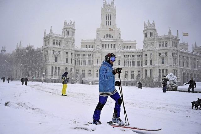 Madrid im Winterchaos