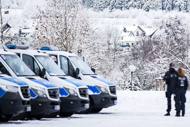 Auch am Blauen war die Polizei am Sonn...rsportgebiet auf der Schwbischen Alb.  | Foto: Marcel Kusch (dpa)