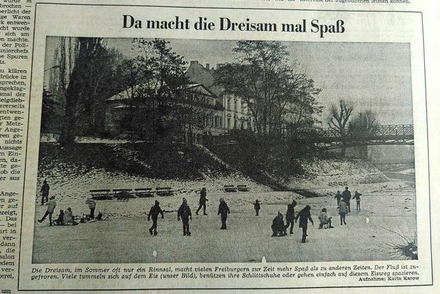 Im Januar 1971 war die Dreisam zugefroren – und die Haslacher schimpften