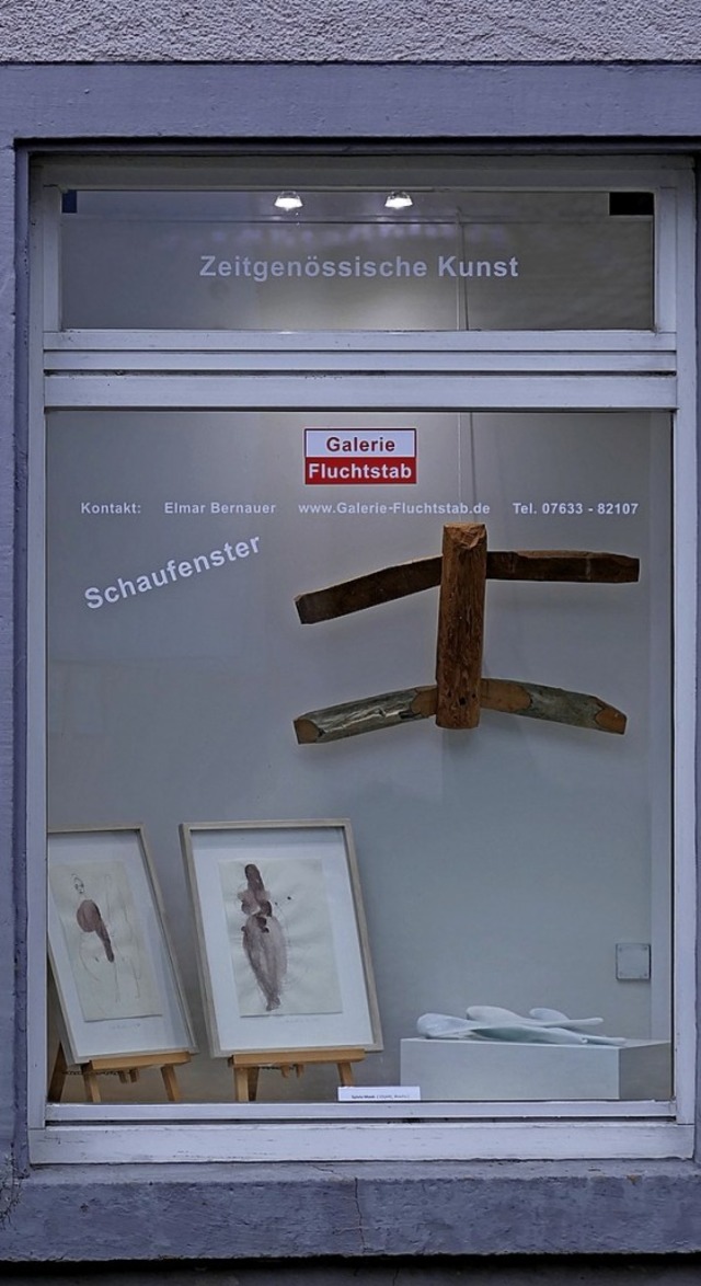Kunst im Vorbeigehen: das Schaufenster der Staufener Galerie Fluchtstab  | Foto: Hans-Peter Mller