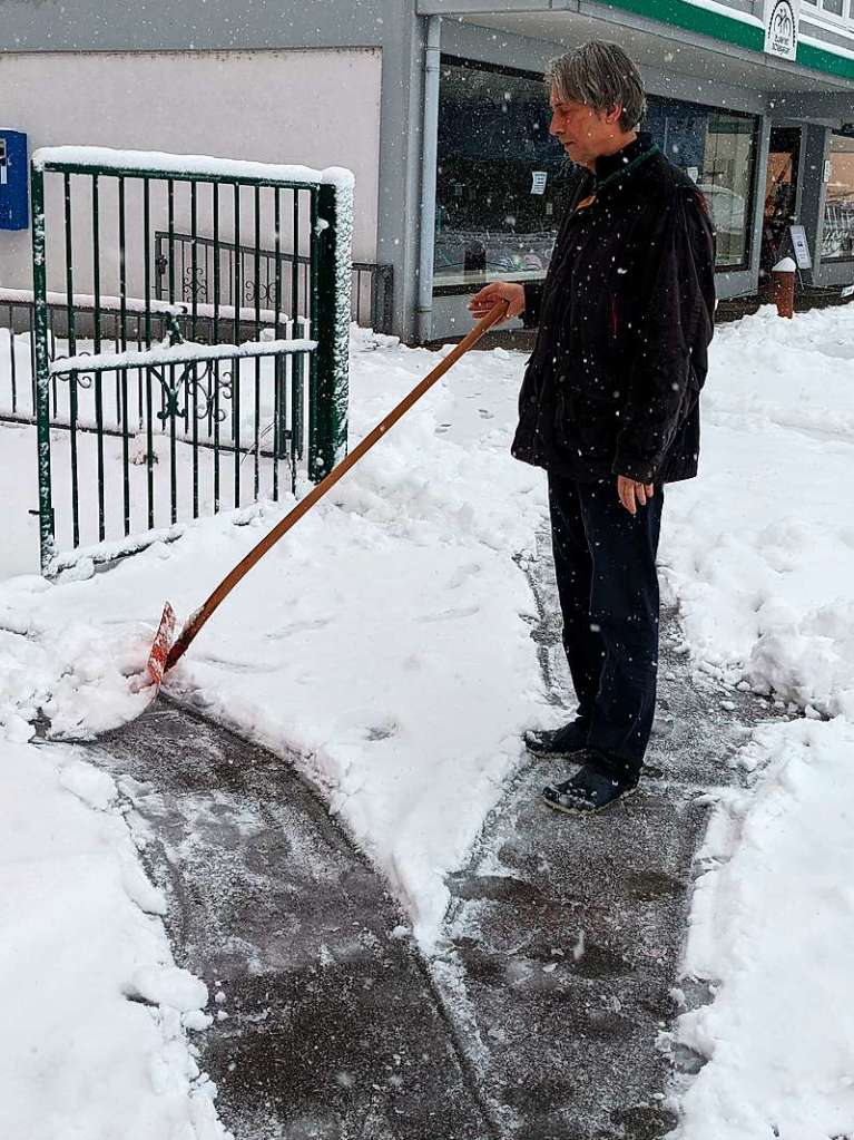 Schneeschippen war angesagt