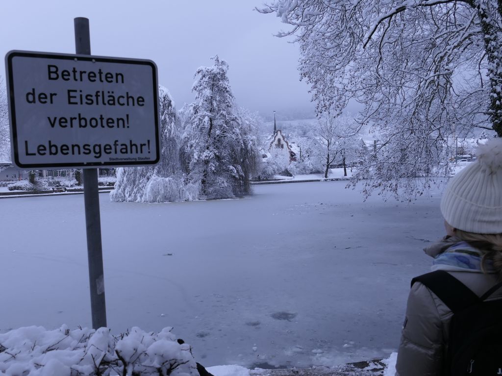 Heftige Schneeflle verzaubern Staufen: Burg, Schlossberg und die historische Altstadt mit Rathaus, Kirche, Marktplatz, Hotels, Restaurants und Geschften versinken in einem Traum von Wei. Impressionen aus dem Winter-Wunderland.