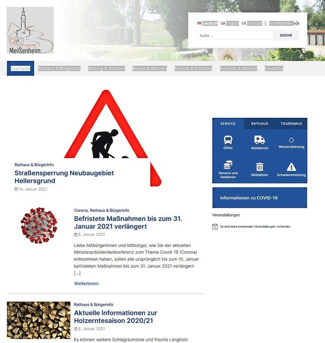 Die neue Homepage  | Foto: Gemeinde Meienheim