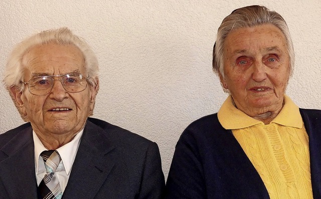 65 Jahre verheiratet: Leo und Hermina Disch   | Foto: Roland Gutjahr