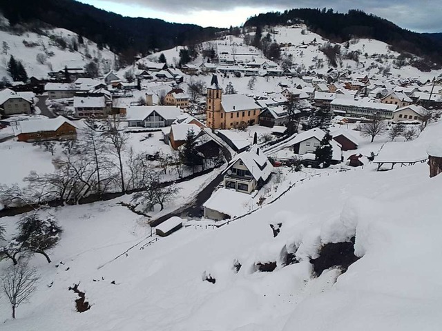 Das Ausma des Erdrutschs in Wies ist unter dem Schnee noch gar nicht sichtbar.  | Foto: Gerald Nill