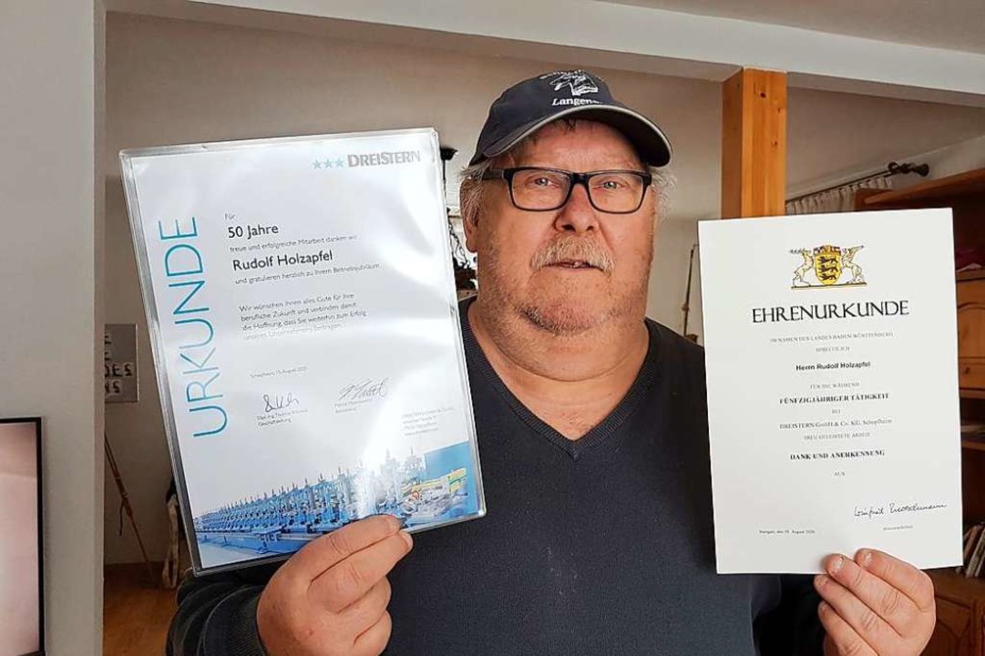 Rudolf Holzapfel arbeitete  ein halbes... bei der Schopfheimer Firma Dreistern.  | Foto: Gerald Nill