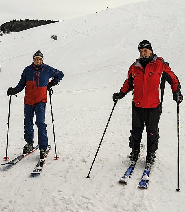 Freuen sich aufs Skifahren: Josef Helfesrieder (links) und Hans-Jrgen Sayer.   | Foto: Gabriele Hennicke