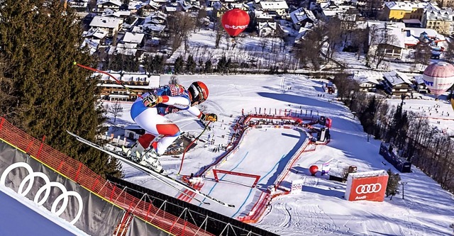 Beat Feuz whrend seiner Siegfahrt.  | Foto: JOHANN GRODER (AFP)