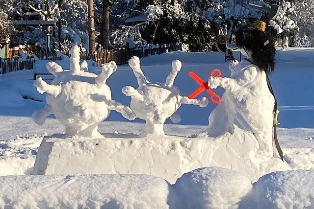 Die Schneeskulptur von Arndt Keller  | Foto: Markus Gessner