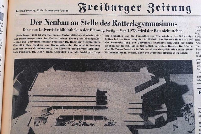Damals noch Zukunftsmusik, inzwischen ...iothek in der BZ von Ende Januar 1971.  | Foto: Moritz Neufeld