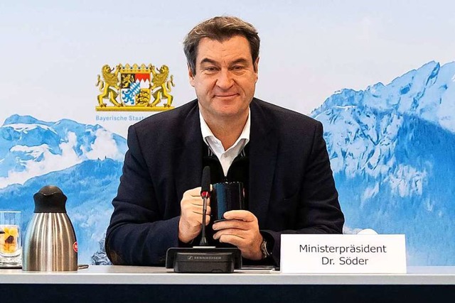 Preschte oft mit  strengeren Corona-Re...ayerns Ministerprsident Markus Sder   | Foto: SVEN HOPPE (AFP)