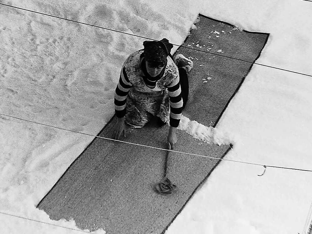 Teppichpflege im Schnee