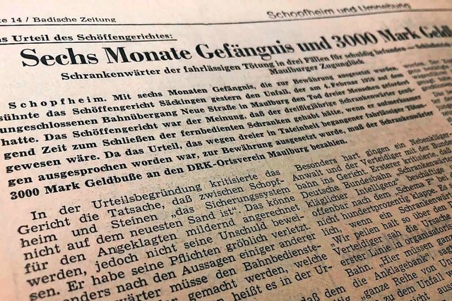 Die BZ berichtete im Januar 1971 ber den Prozess.  | Foto: Privat