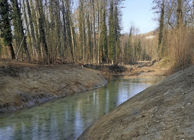 Das neue Bett des Blauwasserbachs ist schon gut sichtbar.  | Foto: Regierungsprsidium