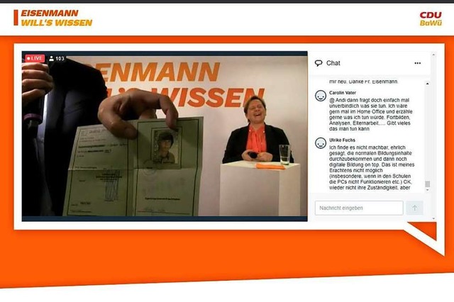 Christof Nitz hlt seinen Fhrerschein...h wieder zum Frisr darf (Screenshot).  | Foto: Savera Kang