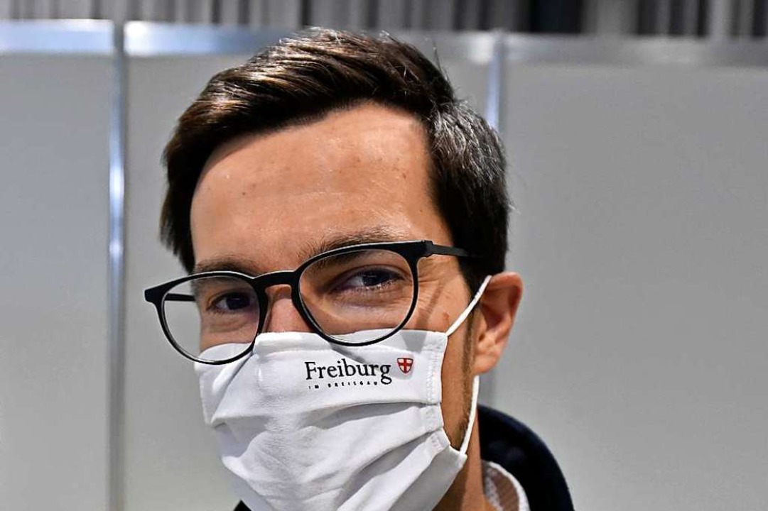 Der Freiburger Oberbrgermeister Marti...g der Pflicht zu medizinischen Masken)  | Foto: Thomas Kunz