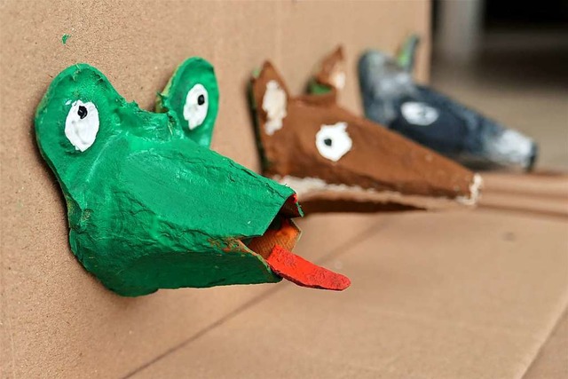 Bastelideen aus dem Kinderkunsthaus: Tierkpfe aus Eierschachteln  | Foto: Silke Kohlmann