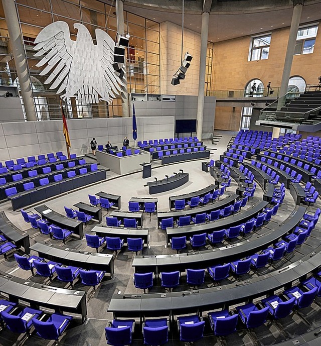 Leerer Bundestag vor der Aktuellen Stunde zum AVV am 29. Januar  | Foto: Fabian Sommer (dpa)