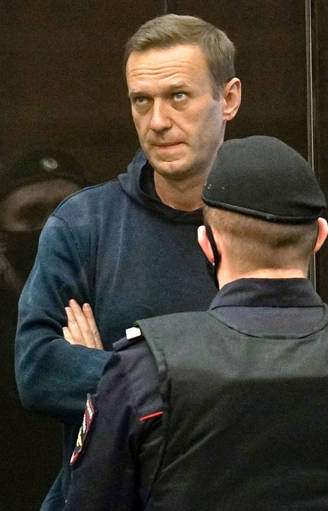 Alexej Nawalny hinter einer Glasscheibe  im Gerichtssaal  | Foto: HANDOUT (AFP)
