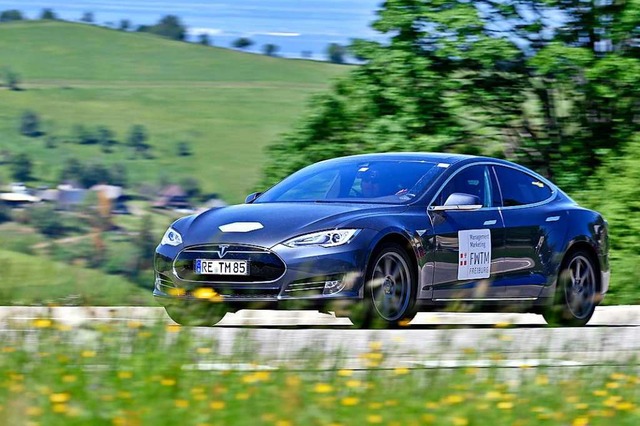 Beim Eco Grand Prix auf dem Schauinsland war 2019 ein Tesla am Start.  | Foto: Michael Bamberger