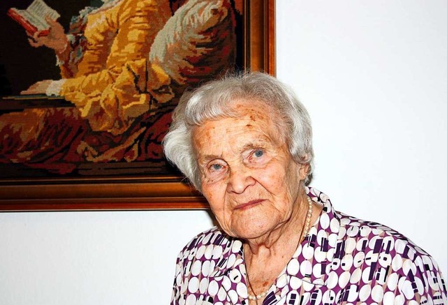 Margarete Greulich vor fnf Jahren bei ihrem 95. Geburtstag  | Foto: Babette Staiger