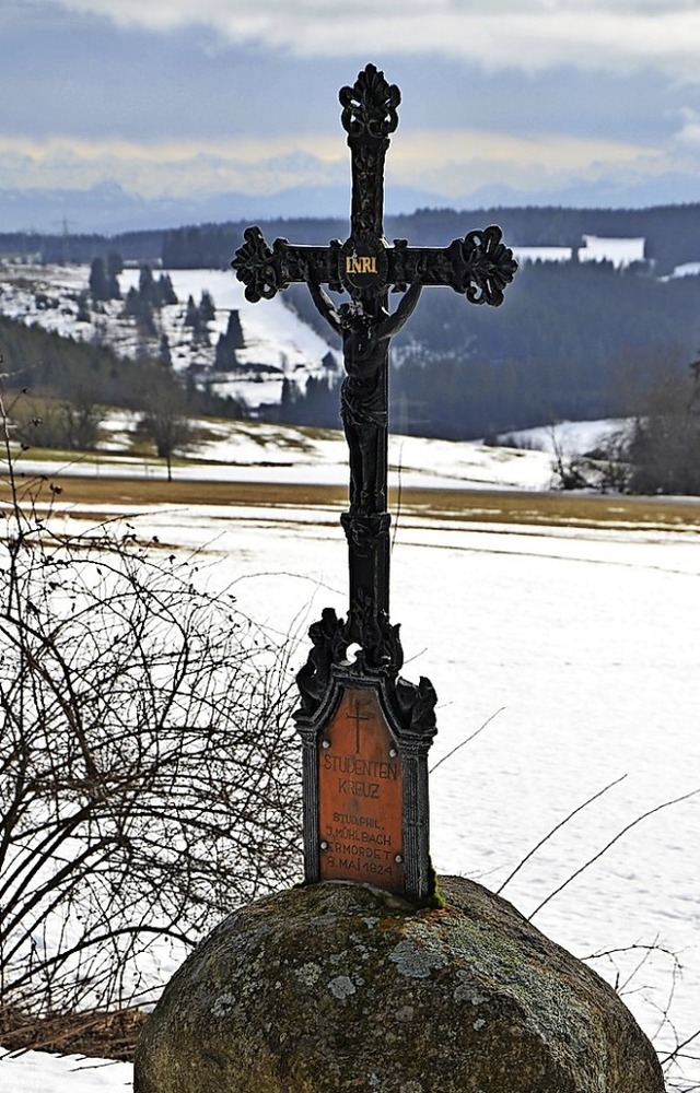 Unweit der Kapelle auf dem Drrenbhl ...mordung des Studenten Josef Mhlbach.   | Foto: Friedbert Zapf