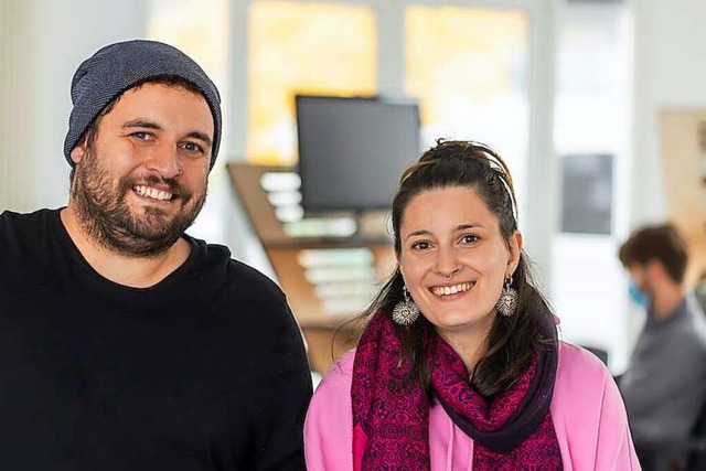 Jonas und Geraldine Al-Nemri haben das...urger Start-Up Scriptbakery gegrndet.  | Foto: Jrgen Gocke