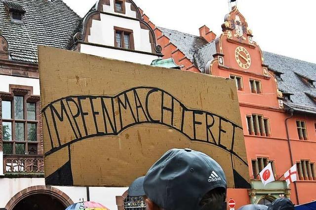 Neun Monate Ermittlungen wegen Schild bei Corona-Demo in Freiburg