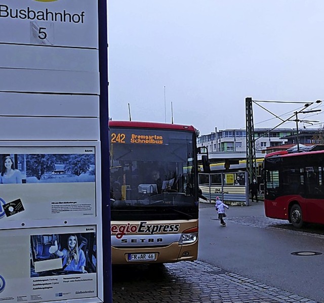 Der Bad Krozinger Busbahnhof wird vorerst nicht ausgebaut.  | Foto: Frank Schoch