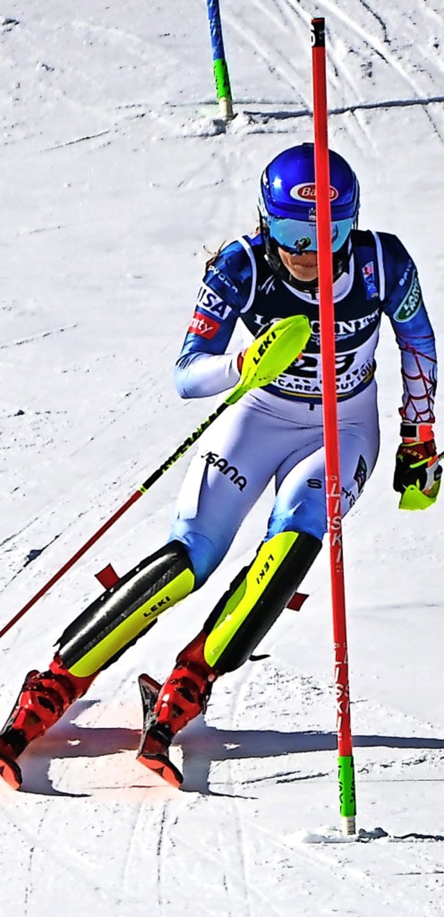 Eleganz  zwischen den Stangen: Mikaela Shiffrin   | Foto: ANDREAS SOLARO (AFP)