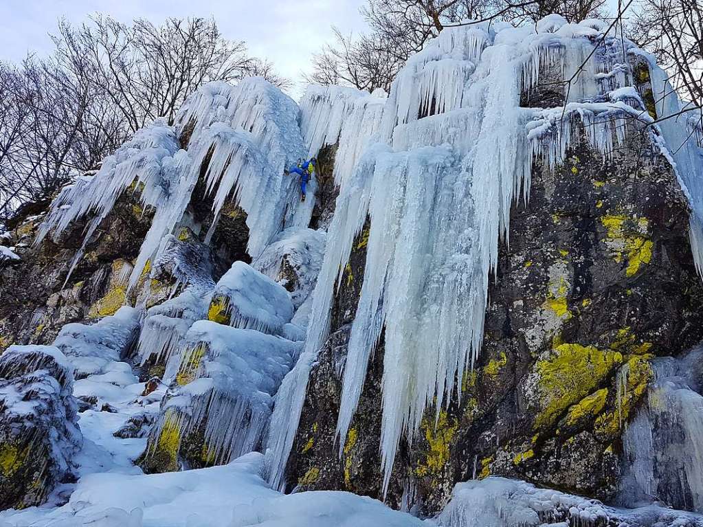 Die Felsen in Utzenfeld sind bei Eiskletterern beliebt.