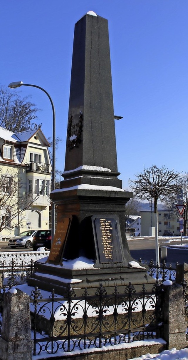 Das Kriegerdenkmal beim Bahnhof ist  d...lle kamen lebend von der Front zurck.  | Foto: Hansjrg Bader
