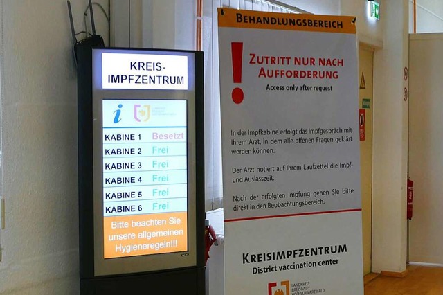 Im Januar 2021 hat das Kreisimpfzentrum in Mllheim den Betrieb aufgenommen.  | Foto: Susanne Ehmann