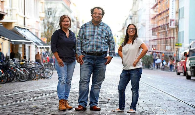 Sie wollen in Freiburg Raum schaffen f...nzlez und Katy Nataloni (von links).   | Foto: Ingo Schneider