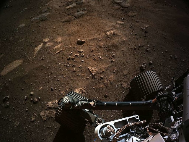 Das Foto zeigt den Mars Rover &#8222;P...r war der Rover auf dem Mars gelandet.  | Foto: HANDOUT (AFP)