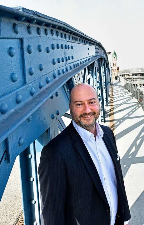 Arndt Michael auf der Blauen Brcke  | Foto: Michael Bamberger