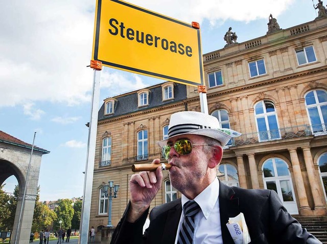 Protest gegen Steueroasen 2016 in Stuttgart  | Foto: Silas Stein