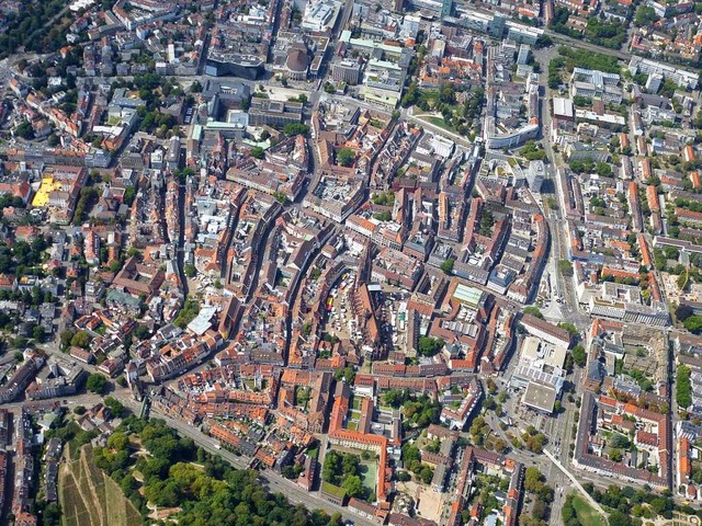 Die Freiburger Innenstadt von oben  | Foto: Volker Jung