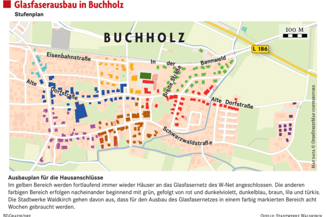 Stadtwerke Waldkirch verlegen Glasfasernetz in Buchholz