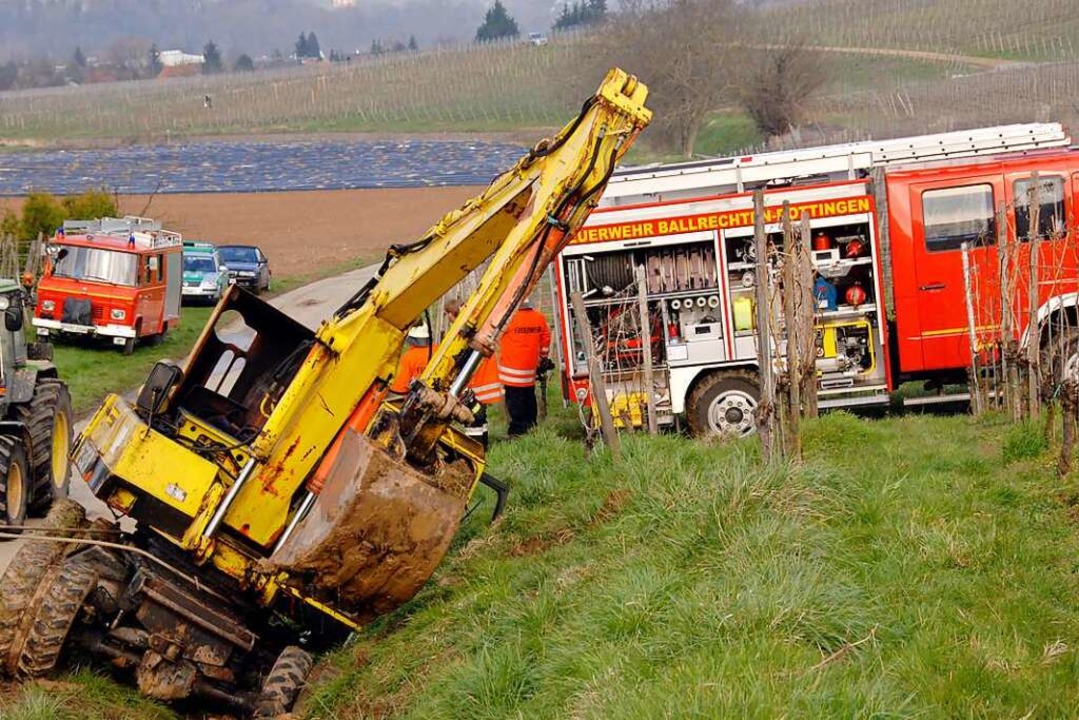 Das Löschfahrzeug im Einsatz &#8211; bei einem Baggerunfall im Jahr 2007-  | Foto: Volker Münch  