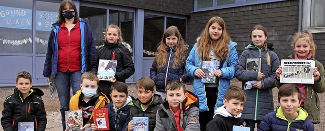 Die Klasse 4b der Grundschule Rickenba... die am Prsenzunterricht teilnehmen.   | Foto: Peter Schtz