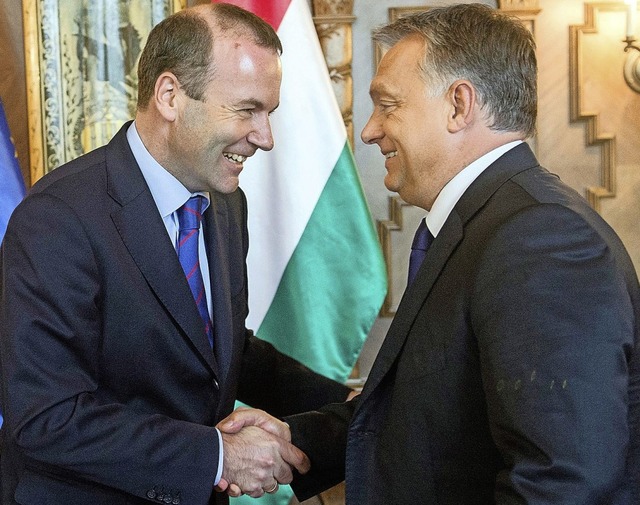 Ein Bild aus besseren Tagen: 2015 lch...#8220;,  er hielt lange an Orban fest.  | Foto: Szilard Koszticsak