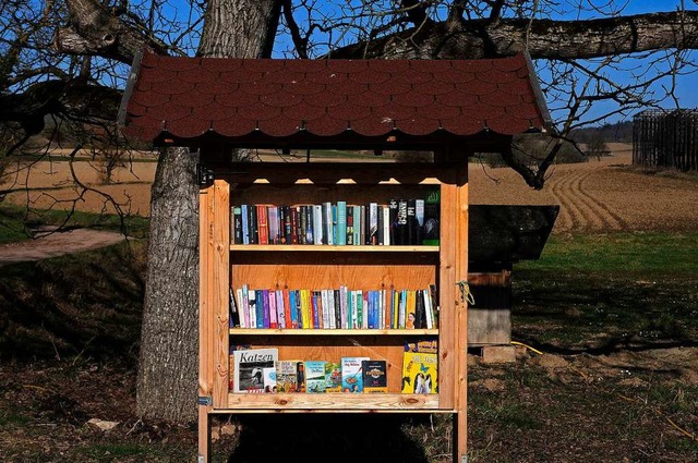Eine sogenannte Free Library, also ein...herschrank, steht schon in Oberweier.   | Foto: Bettina Schaller