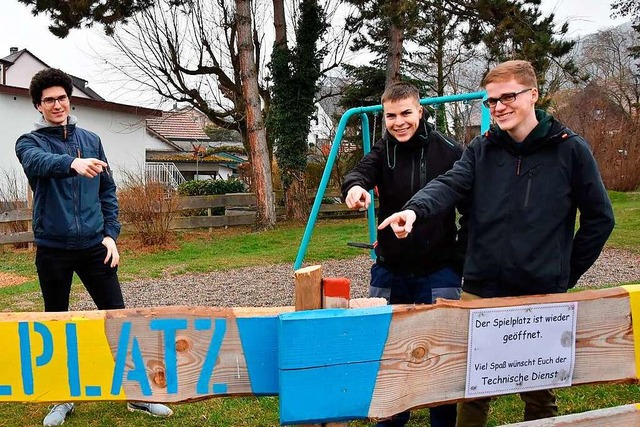 Marco Roschmann  mit  Mark  und Erik Rietschle (von links).  | Foto: Heinz und Monika Vollmar