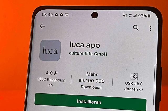 Die Luca-App  | Foto: Christoph Dernbach (dpa)