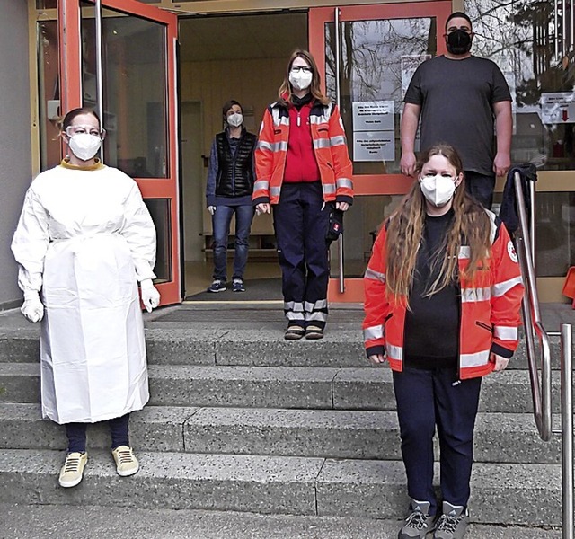 Das Testteam (von links):  Julia Hamda...Kindergartenleiterin Christiana Frank.  | Foto: Gertrud Rittner