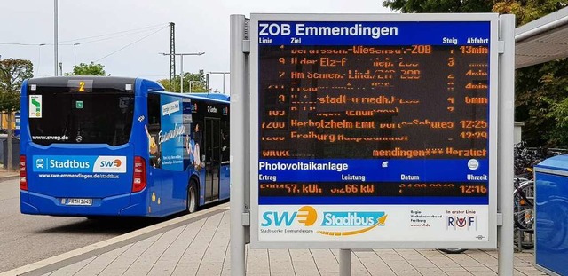 Der Zentrale Omnibusbahnhof (ZOB) ist ...tenpunkt des Emmendinger Liniennetzes.  | Foto: Gerhard Walser