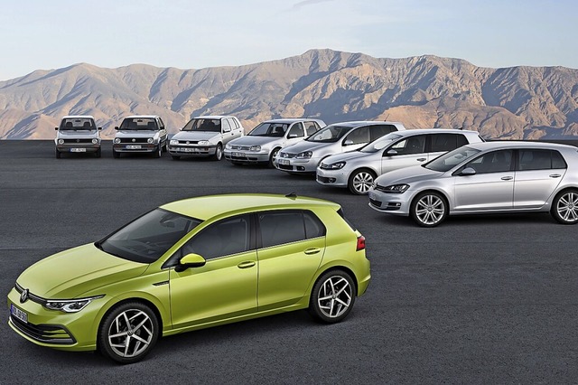 Nichts ist so bestndig wie der Wandel...m Beispiel die VW-Golf-Familie 1 bis 8  | Foto: Volkswagen AG