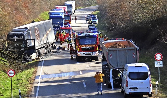 Der Unfall Ende Februar sorgte fr ein Verkehrschaos in Wallbach.  | Foto: Gerd Leutenecker